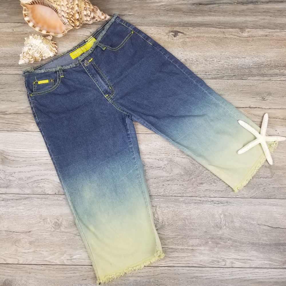 LONDON BLUE cropped ombre Jean's Sz 9/10 10
